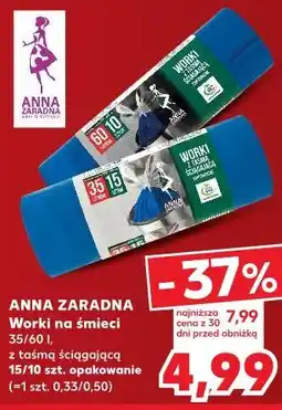 Kaufland Anna Zaradna Worki na śmieci z taśmą ściągającą oferta