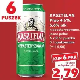 Kaufland Kasztelan Piwo niepasteryzowane, jasne pełne oferta