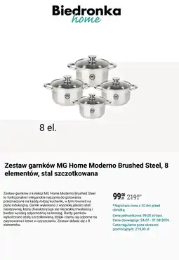 Biedronka Zestaw garnków MG Home Moderno Brushed Steel oferta