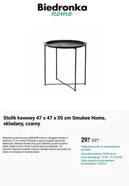 Biedronka Stolik kawowy 47 x 47 x 50 cm Smukee Home oferta