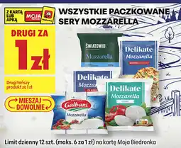 Biedronka Wszystkie paczkowane sery mozzarella oferta