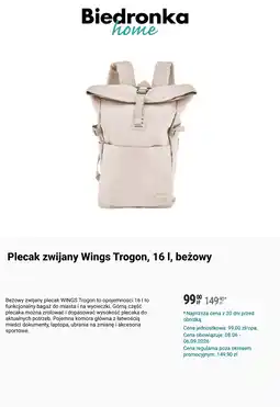 Biedronka Plecak zwijany Wings Trogon oferta