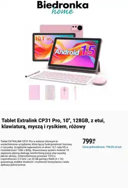 Biedronka Tablet Extralink CP31 Pro, 10, 128GB, z etui, klawiaturą, myszą i rysikiem, różowy oferta