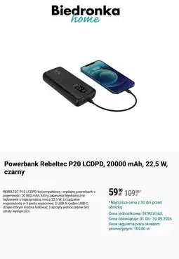 Biedronka Powerbank Rebeltec P20 LCDPD oferta
