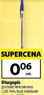Auchan Długopis grubość linii pisania 1,00 mm, tusz niebieski oferta