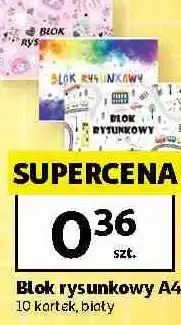 Auchan Blok rysunkowy A4 10 kartek, biały oferta