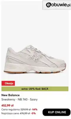 Sneakersy New Balance NB 740 szary