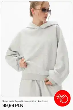 Cropp Bluza oversize z kapturem Cropp szara melanżowa oferta