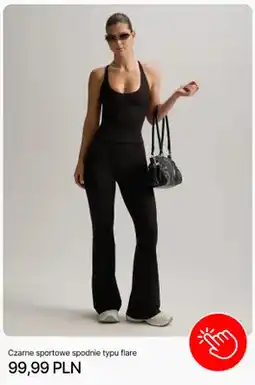 Cropp Czarne sportowe spodnie typu flare Cropp oferta