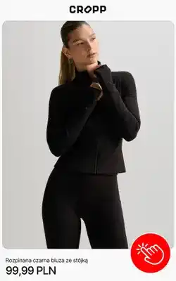 Cropp Rozpinana czarna bluza ze stójką Cropp oferta
