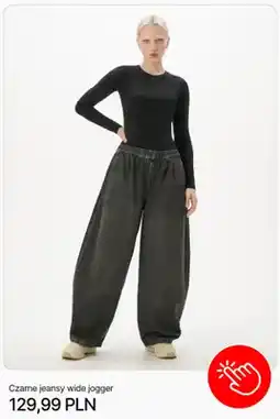 Cropp Czarne jeansy wide jogger Cropp oferta
