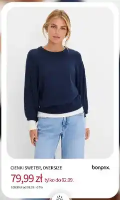 Cienki sweter oversize bonprix