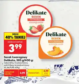 Biedronka Serek twarogowy Delikate brzoskwiniowy oferta