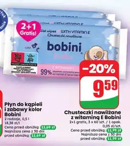 Dino Chusteczki nawilżane z witaminą E Bobini 3-pak oferta