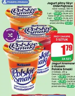 Dino Jogurt kremowy z musem brzoskwiniowym Bakoma Polskie Smaki oferta