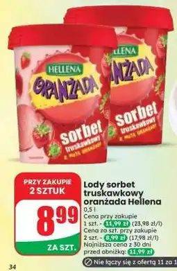 Dino Lody sorbet truskawkowy oranżada Hellena oferta