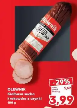 Kaufland OLEWNIK Kiełbasa sucha krakowska z szynki 100 g oferta