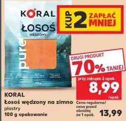 Kaufland KORAL Łosoś wędzony na zimno plastry oferta
