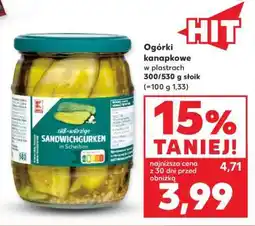 Kaufland Ogórki kanapkowe w plastrach 300/530 g słoik oferta