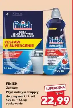 Kaufland FINISH Zestaw Płyn nabłyszczający do zmywarki + sól oferta