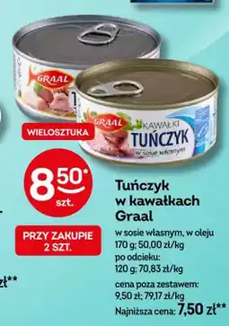 Żabka Tuńczyk w kawałkach w sosie własnym Graal oferta