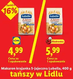 Lidl Makaron krajanka 5-jajeczna Lubella oferta