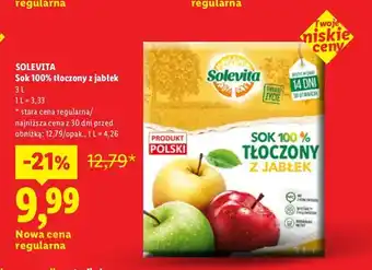 Lidl Sok tłoczony z jabłek Solevita 100% oferta