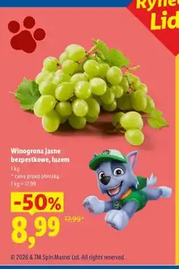 Lidl Winogrona jasne bezpestkowe Ryneczek Lidla oferta