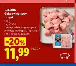 Lidl Gulasz wieprzowy z szynki Rzeźnik oferta