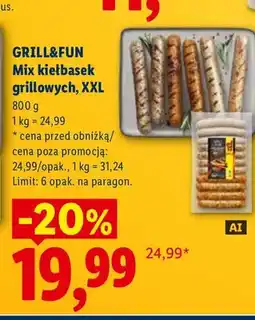 Lidl Mix kiełbasek grillowych XXL Grill & Fun oferta