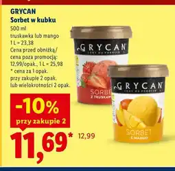 Lidl Sorbet w kubku Grycan truskawka oferta