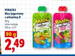 Lidl Mus jogurtowy z witaminą D Piratki kiwi brzoskwinia oferta
