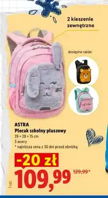 Lidl Plecak szkolny pluszowy Astra oferta