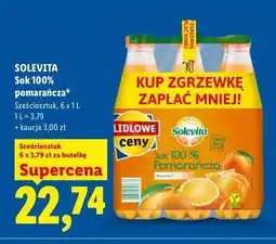 Lidl Sok pomarańcza Solevita 6-pak 100% oferta