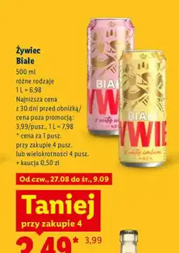 Lidl Piwo Żywiec Białe z nutą wiśni oferta