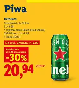 Lidl Piwo Heineken 6-pak oferta