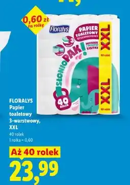 Lidl Papier toaletowy 3-warstwowy Floralys XXL 40-pak oferta