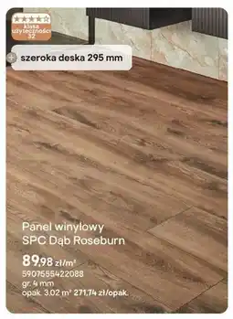 Castorama Panel winylowy SPC Dąb Roseburn klasa użyteczności 32 szeroka deska 295mm gr. 4mm oferta