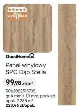 Castorama Panel winylowy SPC Dąb Stella GoodHome gr. 4mm + 1,3mm podkład oferta