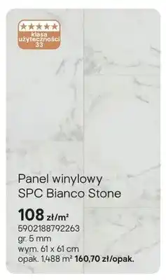 Castorama Panel winylowy SPC Bianco Stone gr. 5mm wym. 61x61cm oferta