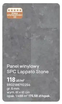 Castorama Panel winylowy SPC Lappato Stone gr. 5mm wym. 61x61cm oferta