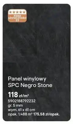 Castorama Panel winylowy SPC Negro Stone gr. 5mm wym. 61x61cm oferta