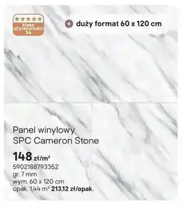 Castorama Panel winylowy SPC Cameron Stone gr. 7mm wym. 60x120cm oferta