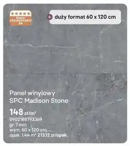 Castorama Panel winylowy SPC Madison Stone gr. 7mm wym. 60x120cm oferta