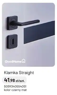 Castorama Klamka Straight GoodHome kolor czarny mat oferta
