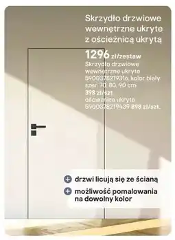 Castorama Skrzydło drzwiowe wewnętrzne ukryte z ościeżnicą ukrytą oferta