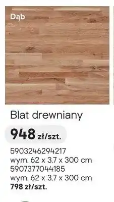 Castorama Blat drewniany Dąb 62x3,7x300cm oferta