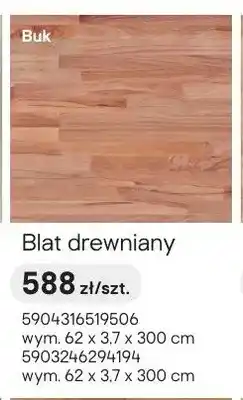 Castorama Blat drewniany Buk 62x3,7x300cm oferta