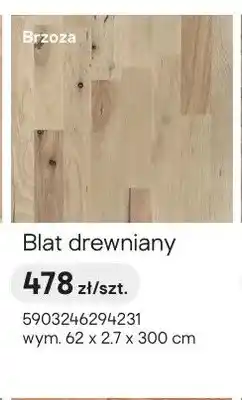Castorama Blat drewniany Brzoza 62x2,7x300cm oferta