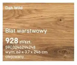 Castorama Blat warstwowy Dąb Wild olejowany 62x3,7x246cm oferta